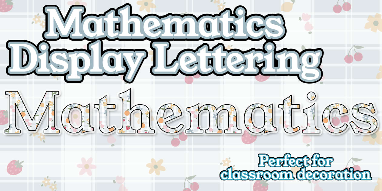 Checkered Charm Themed Mathematics Display Lettering