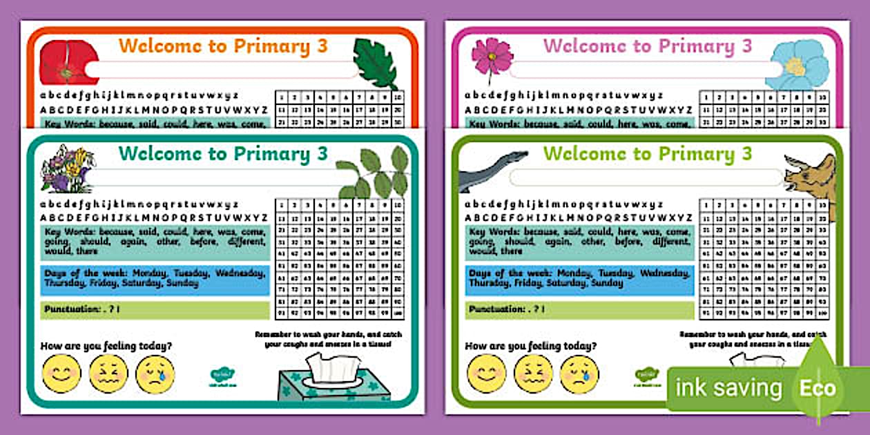 Cursive Welcome to Primary 3 Desk Mat (teacher made)
