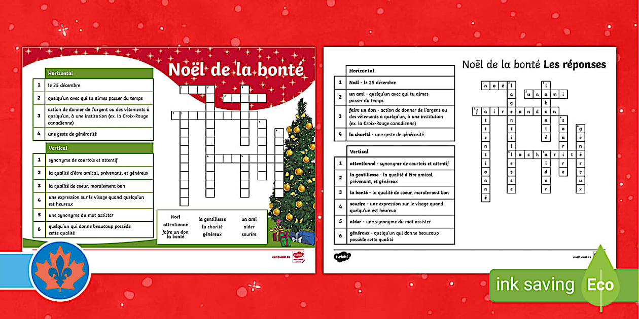 Christmas themed French worksheets for intermediate level