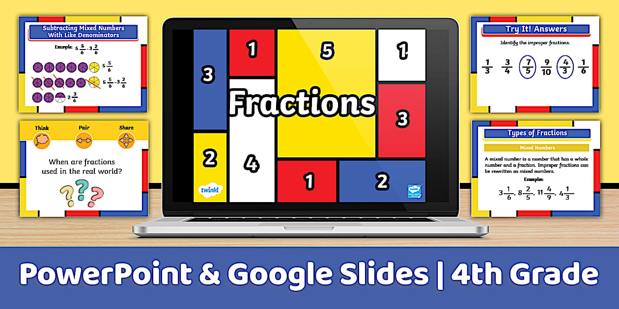 Fourth Grade Fractions PowerPoint Google Slides