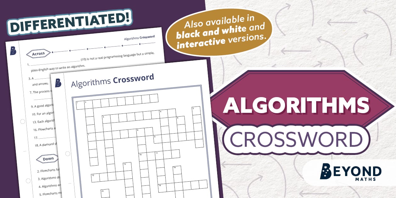 Maths Crossword: Algorithms Differentiated