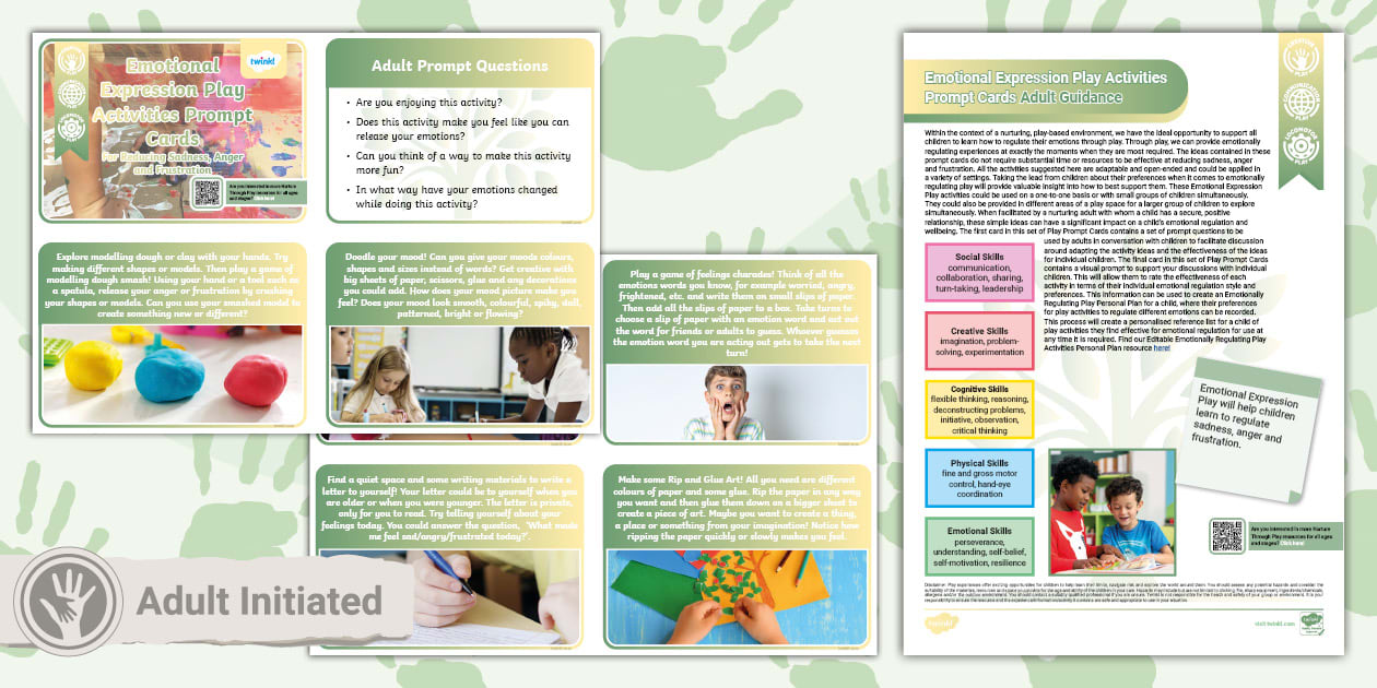 Emotional Expression Play Activities Prompt Cards - Twinkl