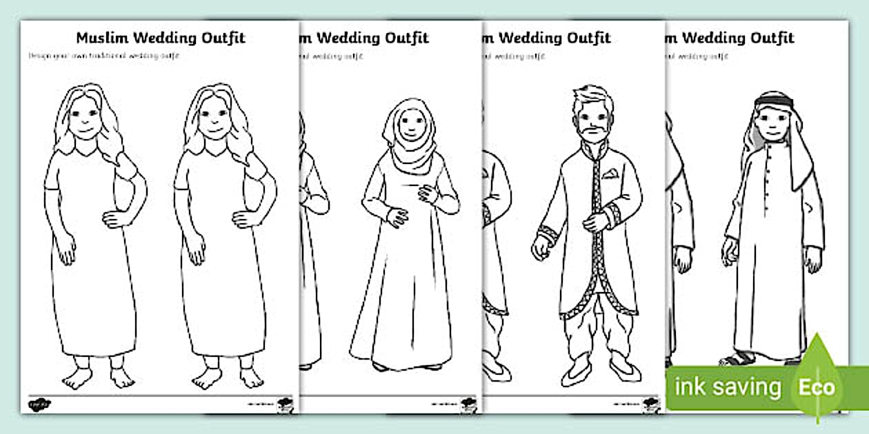 Muslim Wedding Outfit Design Template Worksheet / Worksheet