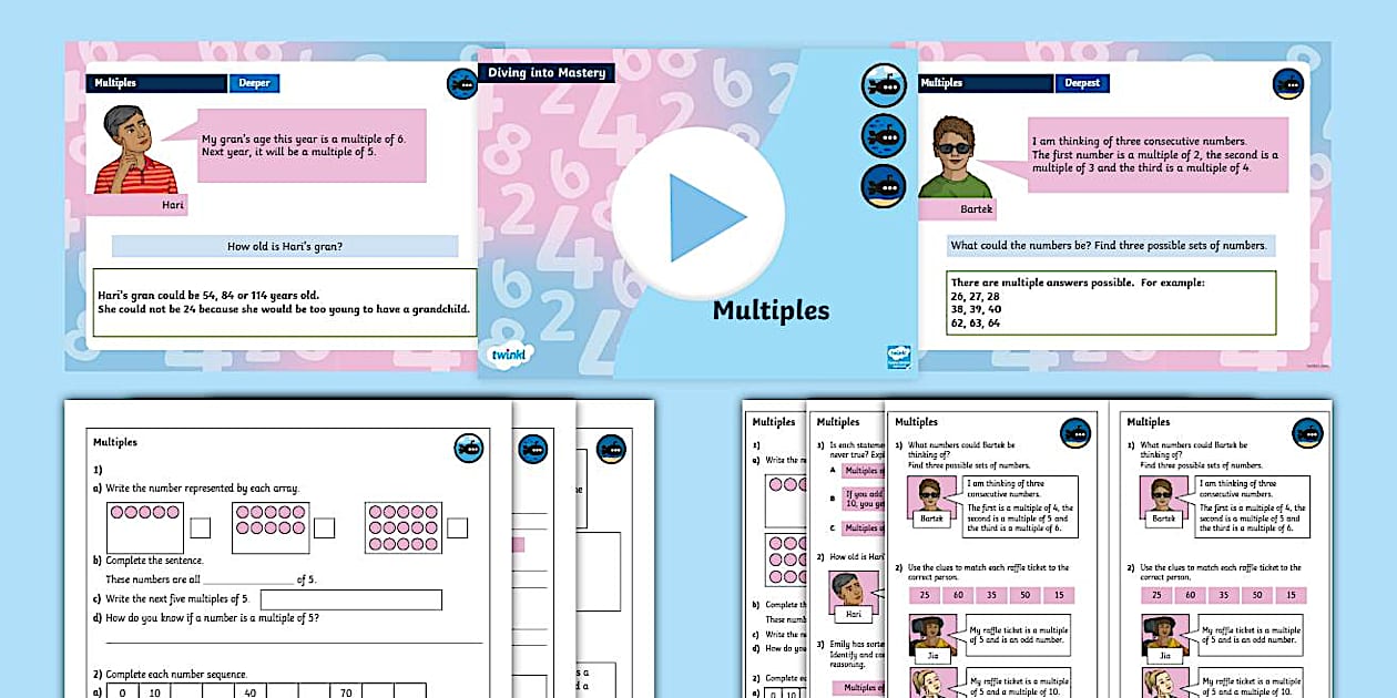 👉 Year 5 Diving into Mastery: Step 1 Multiples Teaching Pack