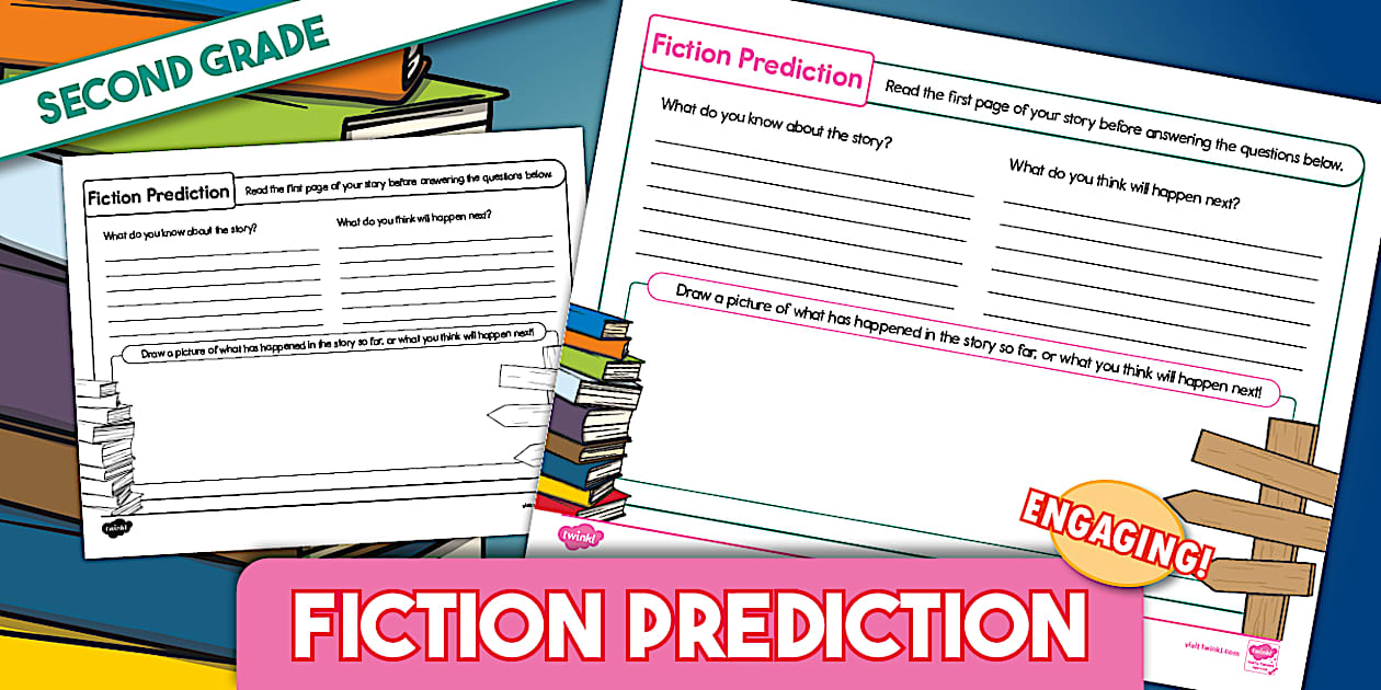 Second Grade Fiction Prediction Reading Worksheet - Twinkl