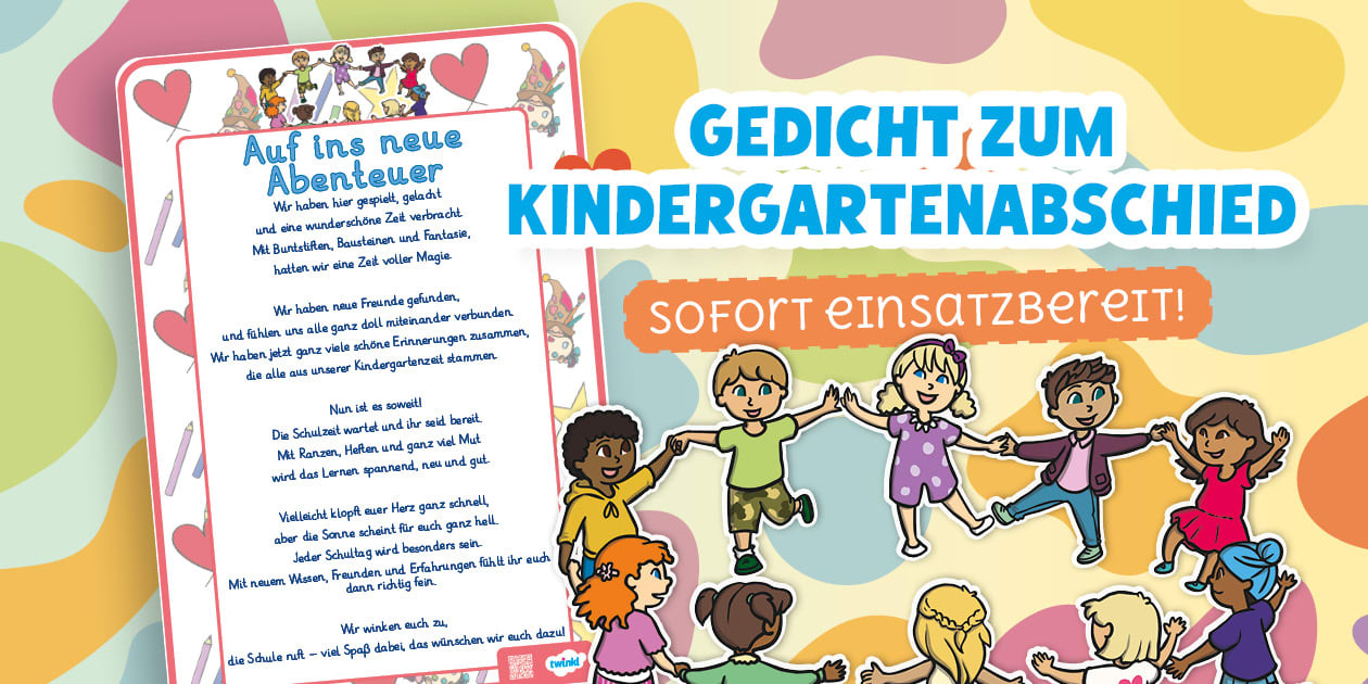 Gedicht zum Kindergartenabschied
