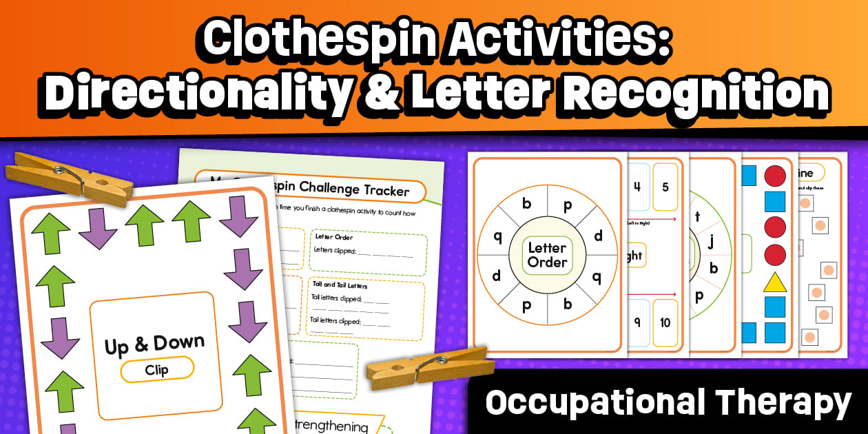 Clothespin Visual Motor Activities for Directionality and Letter ...