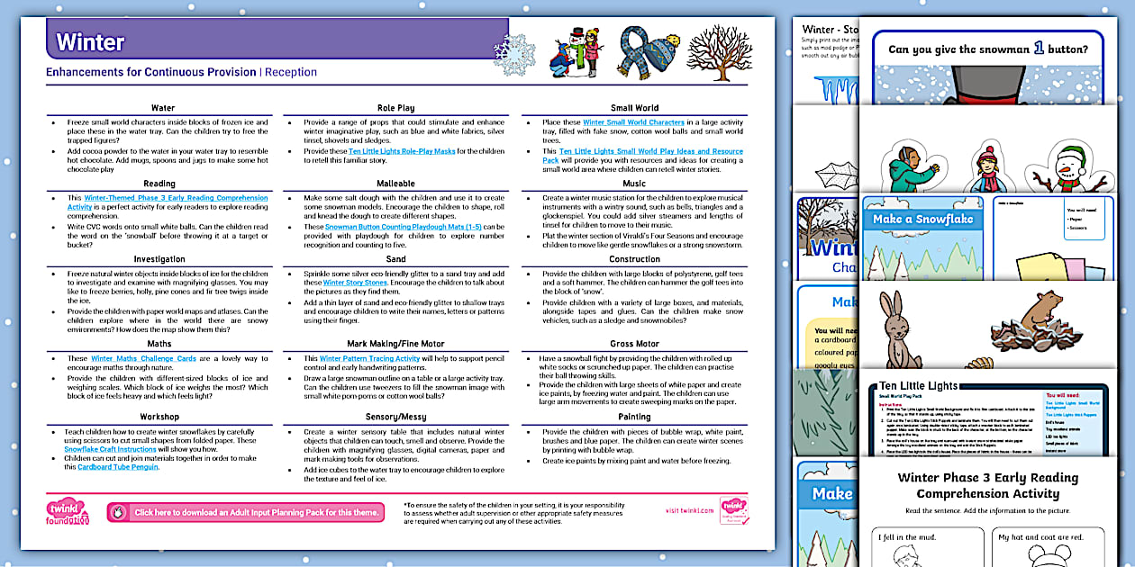 EYFS Winter Continuous Provision Planning Ideas Resource Pack ...