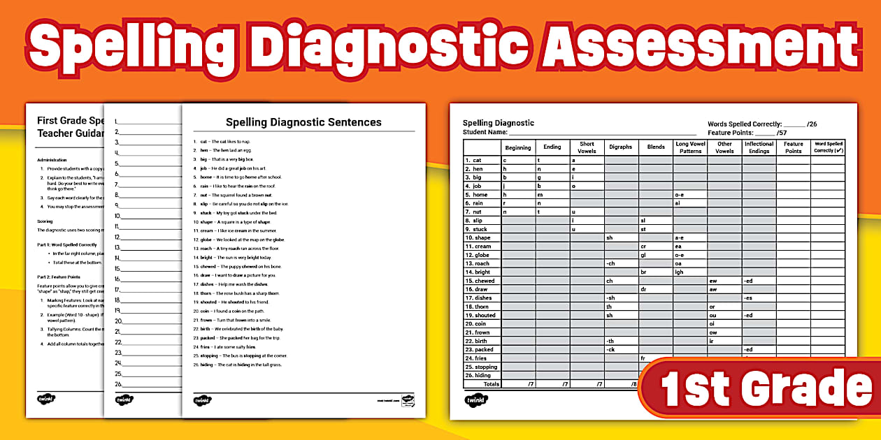 First Grade Spelling Diagnostic Assessment