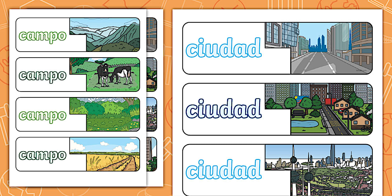 Gua de Trabajo: Puzzle - Campo o Ciudad - Twinkl