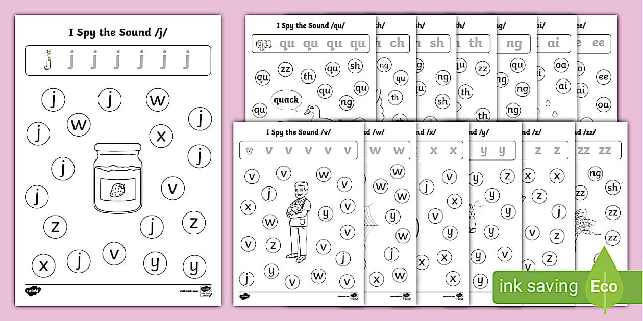 I Spy the Letter: Recognise and Name Phase 3 Sounds Activity Pack
