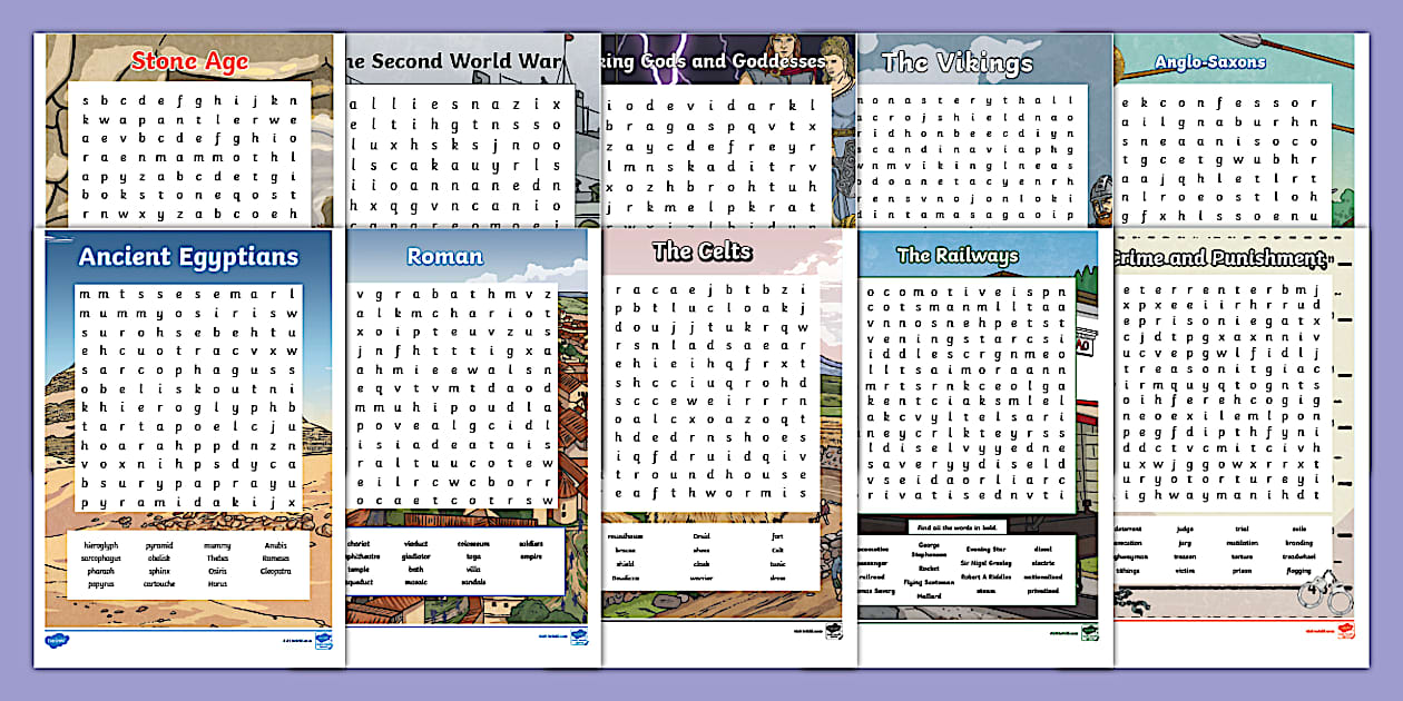 LKS2 History Word Search Pack - Twinkl