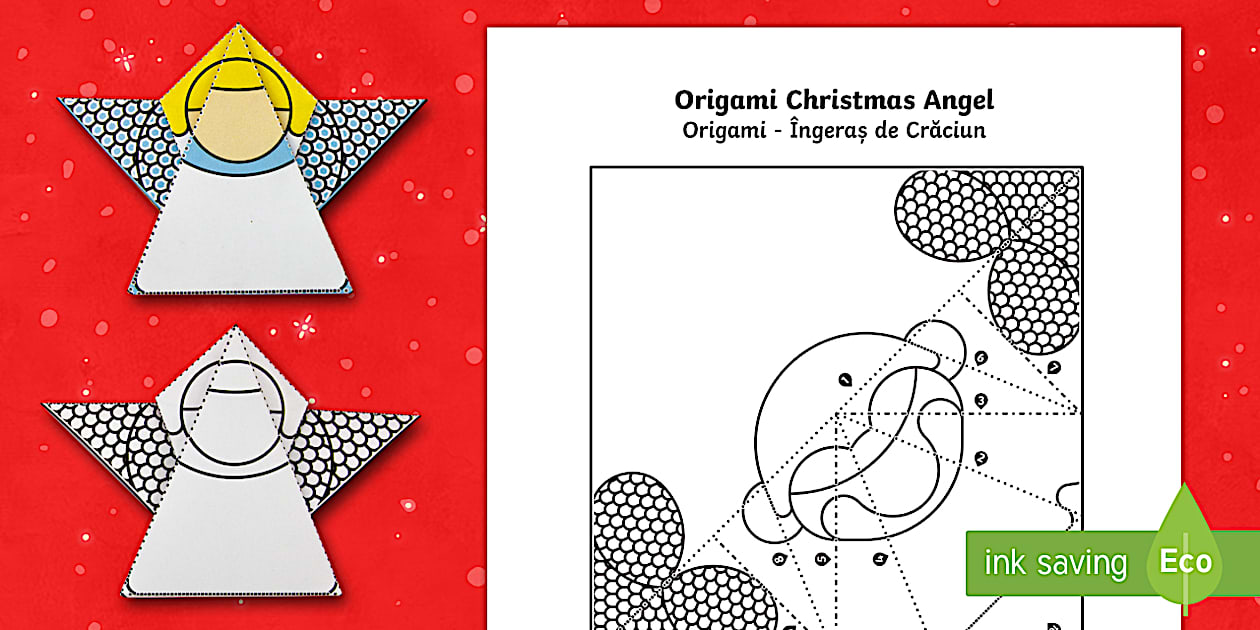 Simple Origami Christmas Angel Paper Craft Romanian/English