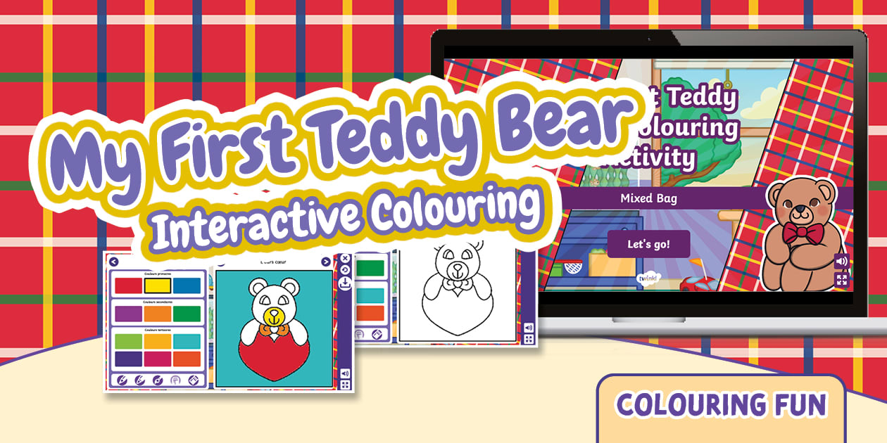 My First Teddy Bear Interactive Colouring