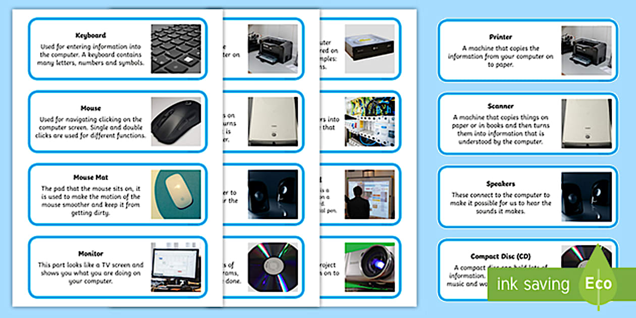 Editable Parts of a Computer Labels (Lehrer gemacht)