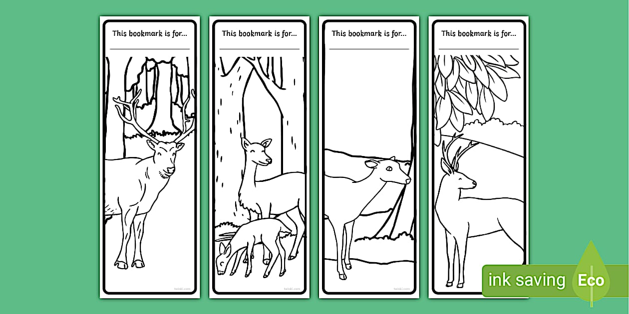 Deer Bookmarks to Colour (Hecho por educadores) - Twinkl