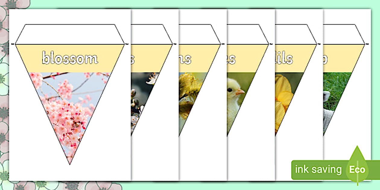 Spring Photo Display Bunting (teacher made) - Twinkl