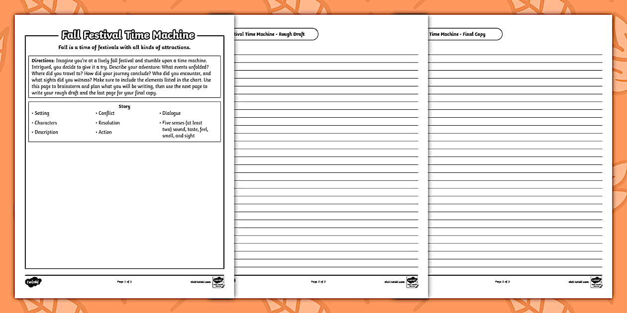 Eighth Grade Fall Writing: Fall Festival Time Machine