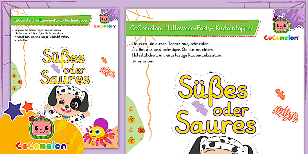 CoComelon: Halloween-Party-Kuchentopper | CoComelon und Twinkl