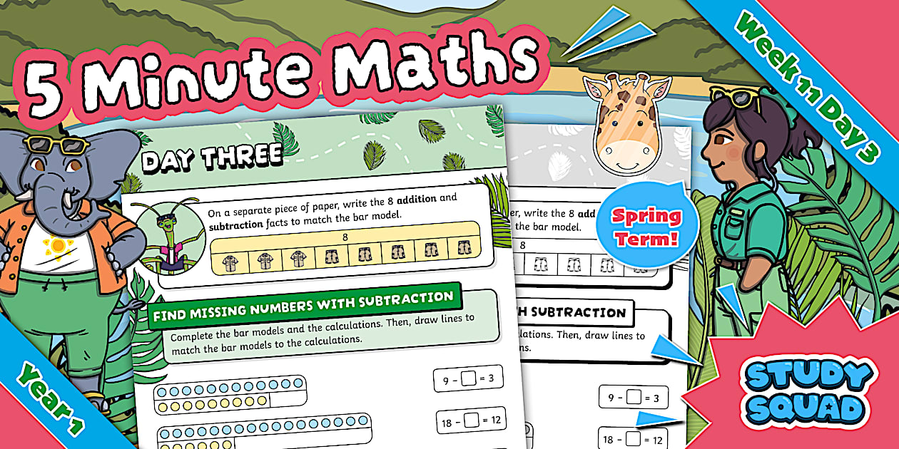 ๐ Study Squad 5 Minute Maths - Year 1 Spring - Week 11 Day 3