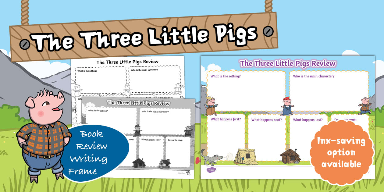 The Three Little Pigs Book Review Writing Frame