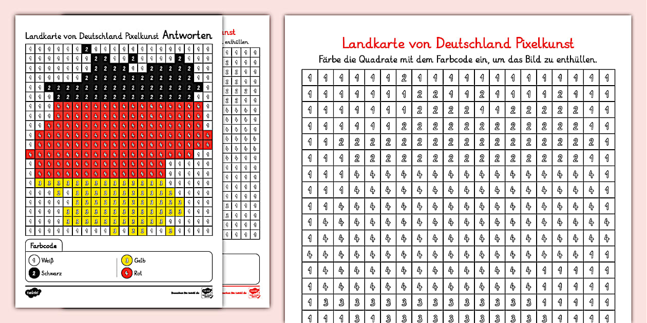 * NEW * Landkarte von Deutschland - Pixelkunst Vorlage