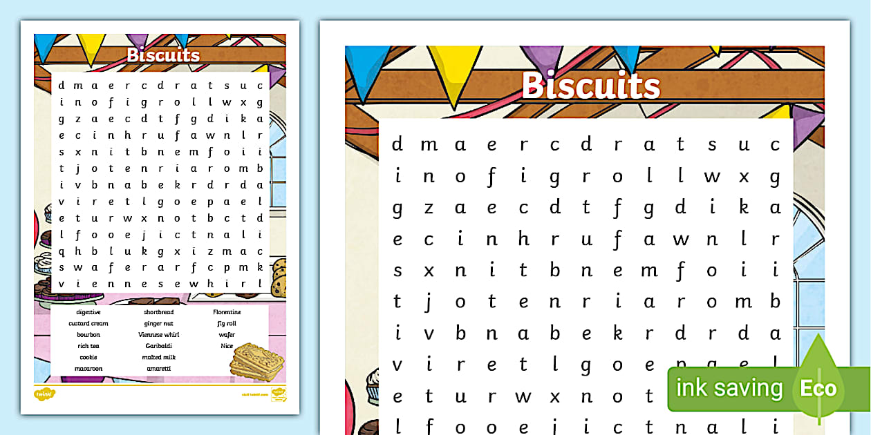 Biscuit Word Search - KS2 (Hecho por educadores) - Twinkl