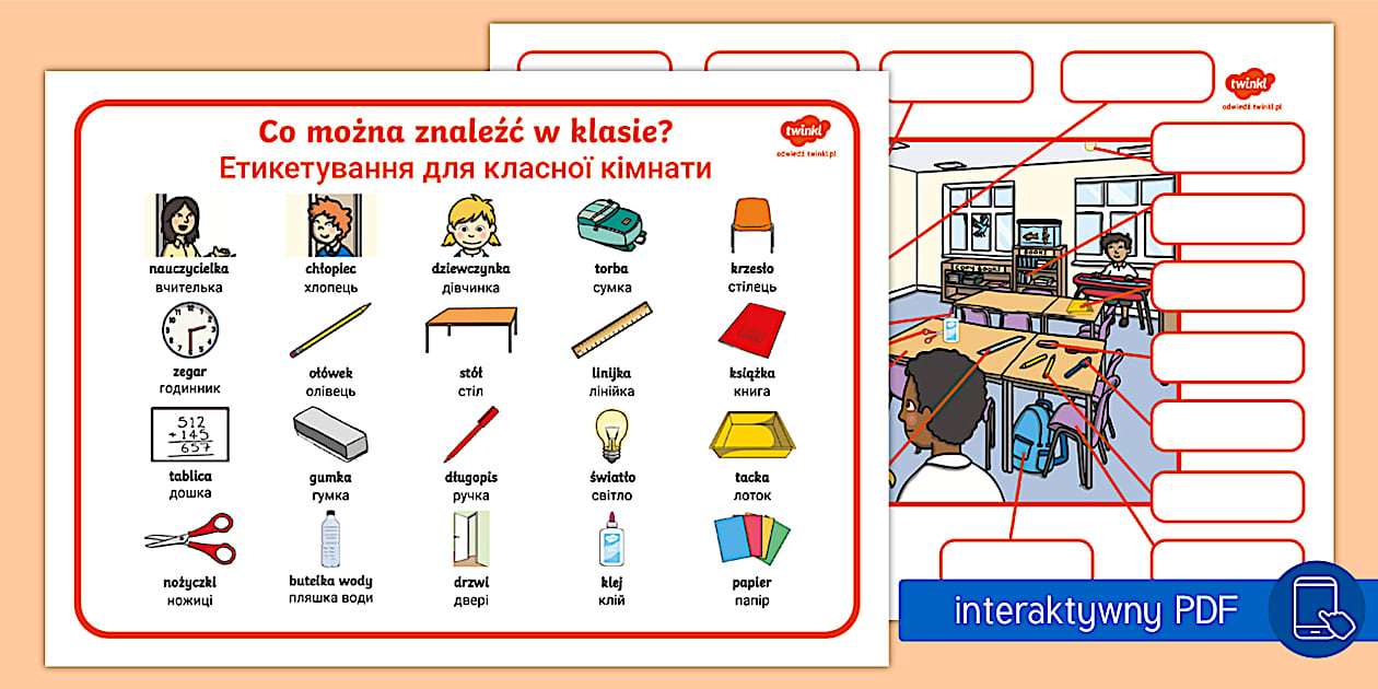 FREE! - Klasa | Słownictwo polsko-ukraińskie | Interaktywny PDF