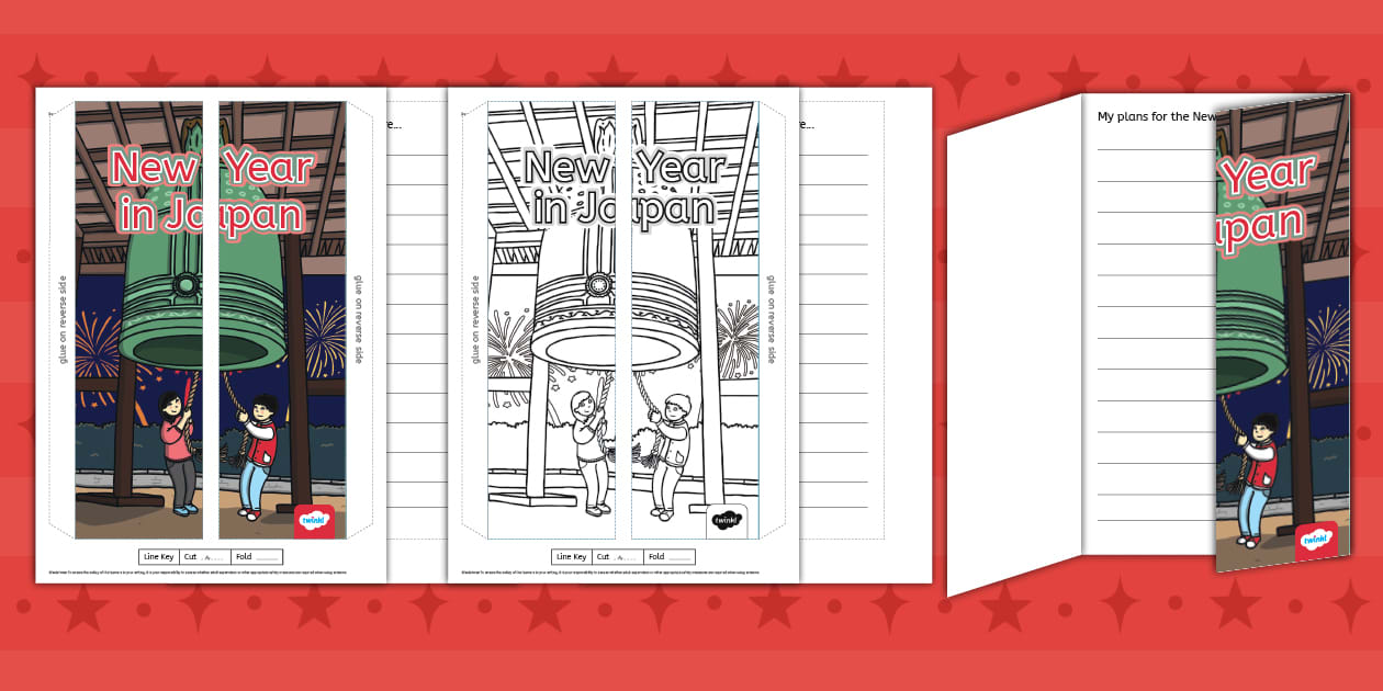 * NEW * New Year in Japan Folding Writing Template - Twinkl