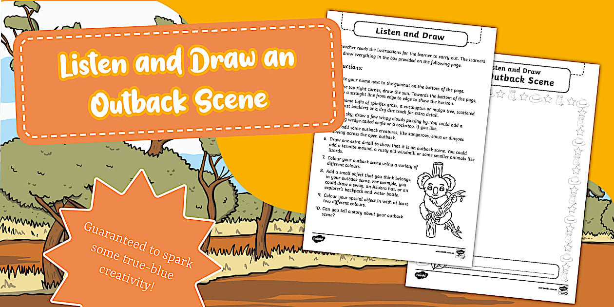 Idraw Outback Listen and Draw an Outback Scene