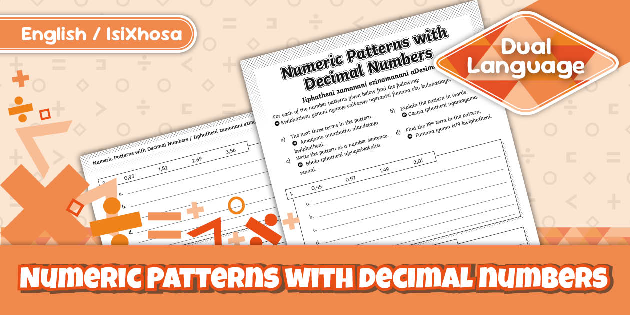 Numeric Patterns with Decimal Numbers - isiXhosa/English