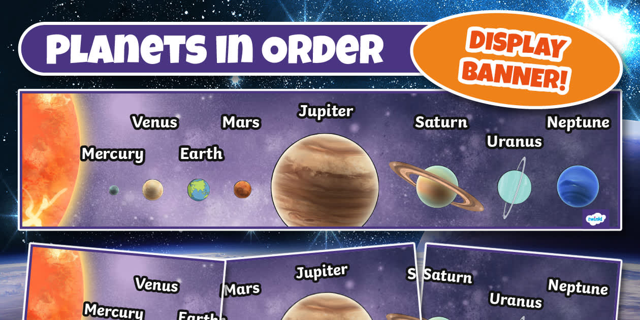 Planets in Order Classroom Display Banner And Poster
