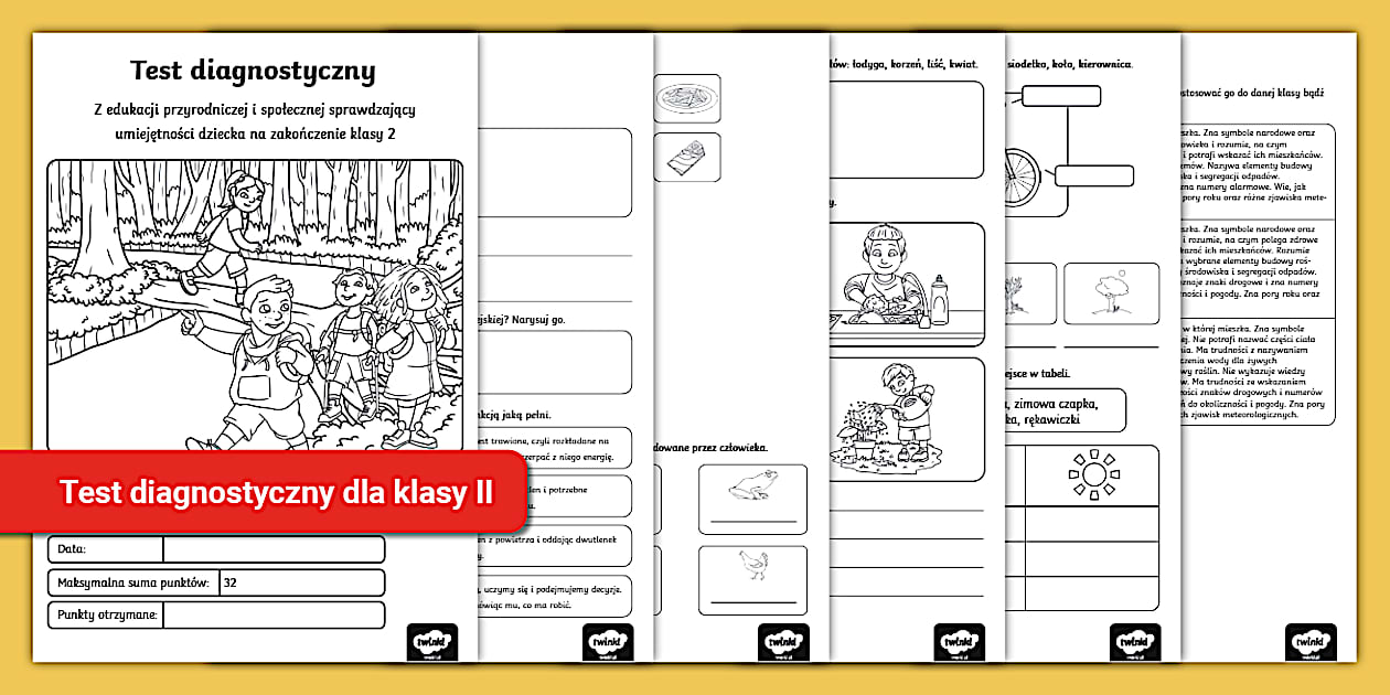 Edukacja Przyrodnicza Klasa 2 Sprawdzian Pogoda Test diagnostyczny końcoworoczny | Klasa 2 | Edukacja przyrodnicza i