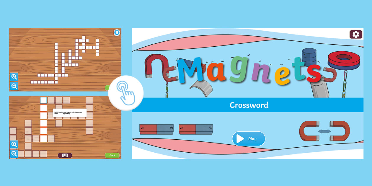 Magnets Interactive Crossword Twinkl Science Twinkl
