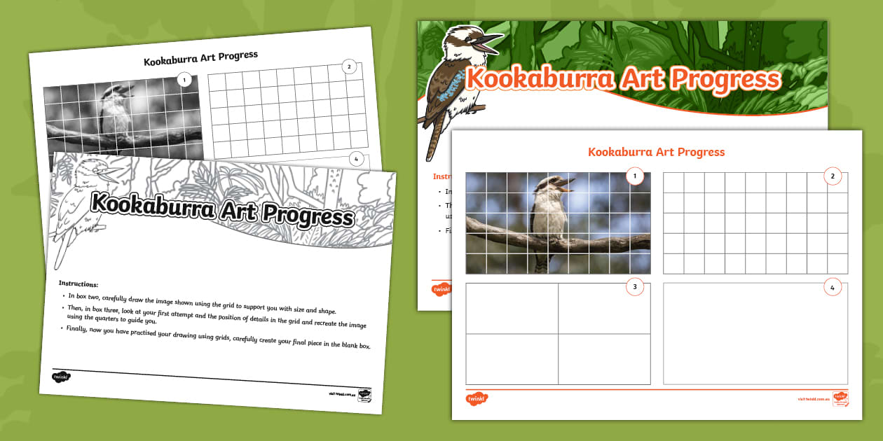 * NEW * Kookaburra Art Progress Template (Lehrer gemacht)