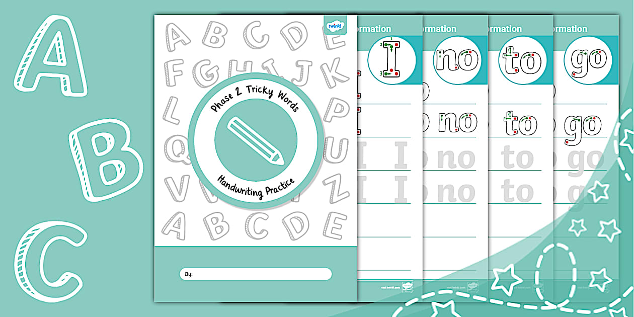 Phase 2 Tricky Words Handwriting Practice at Home Booklet