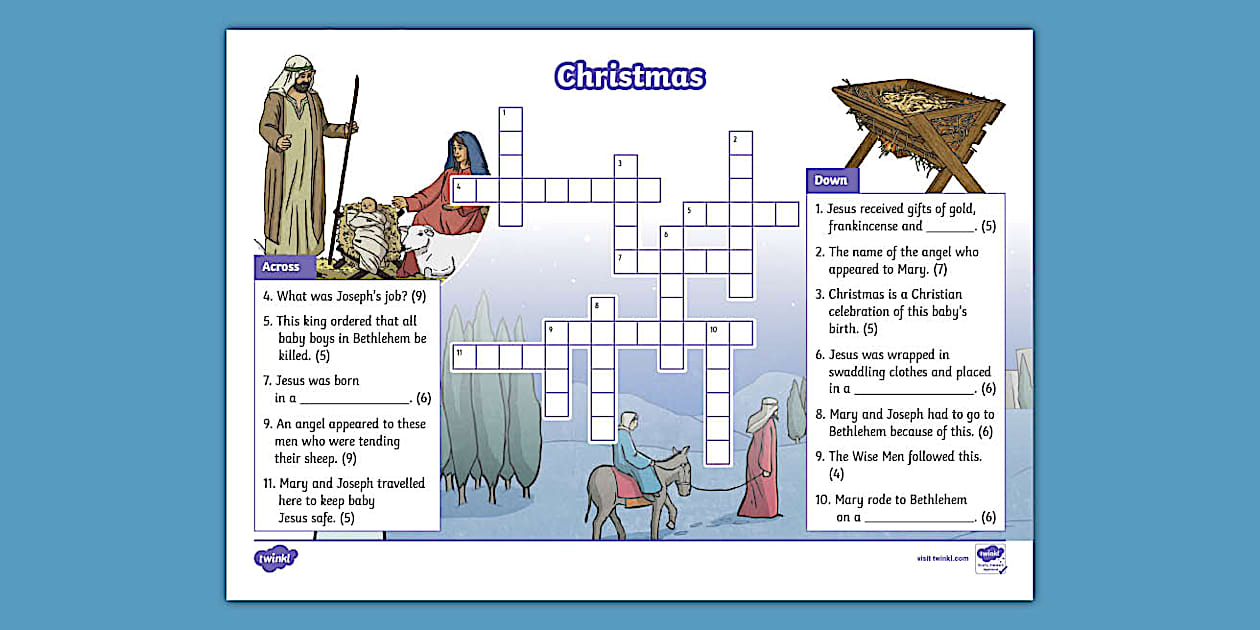 KS2 Christmas Story Crossword KS2 (teacher made) Twinkl
