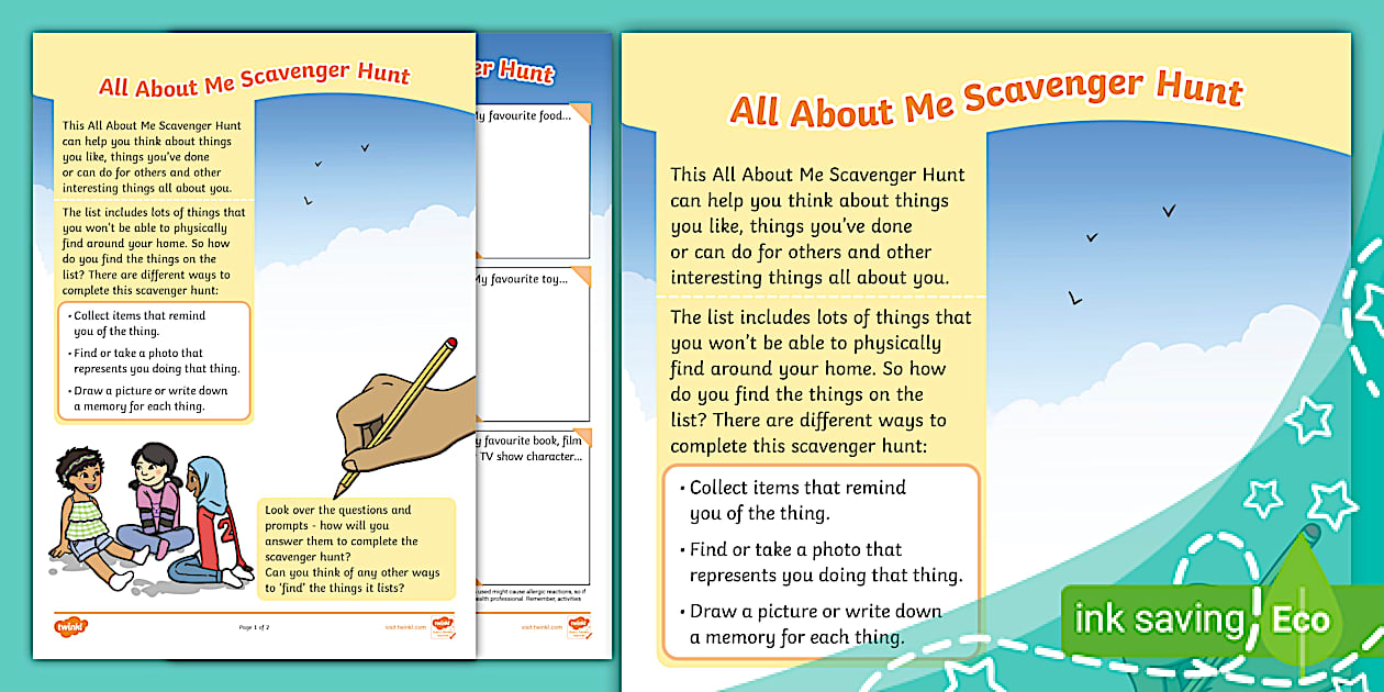 All About Me Scavenger Hunt (Hecho por educadores) - Twinkl