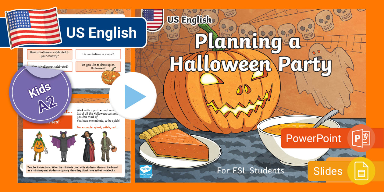 Halloween Party Planning {ESL} (teacher made) Twinkl