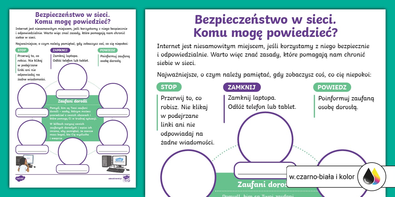 Bezpieczeństwo w sieci | Komu mogę powiedzieć? - Twinkl