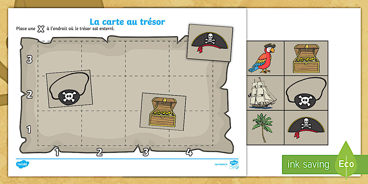 Feuille d'activités : Créer une carte au trésor - Twinkl