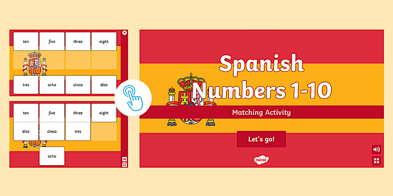 👉 Spanish Numbers 110 Interactive Matching Game Twinkl