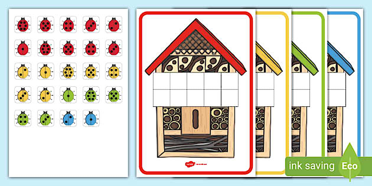 👉 Ladybird Counters and Ten-Frame Houses (teacher made)