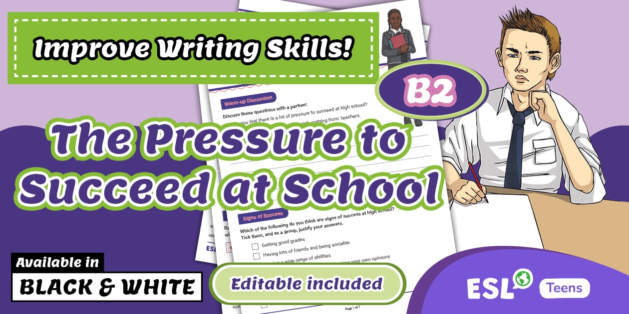 ESL Writing: The Pressure to Succeed at School [Teens, B2]