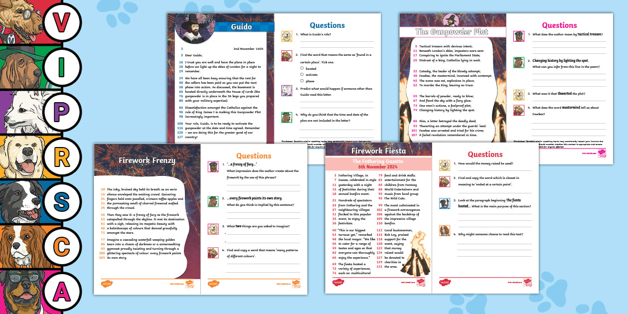 UKS2 Bonfire Night 60-Second Reads Activity Pack