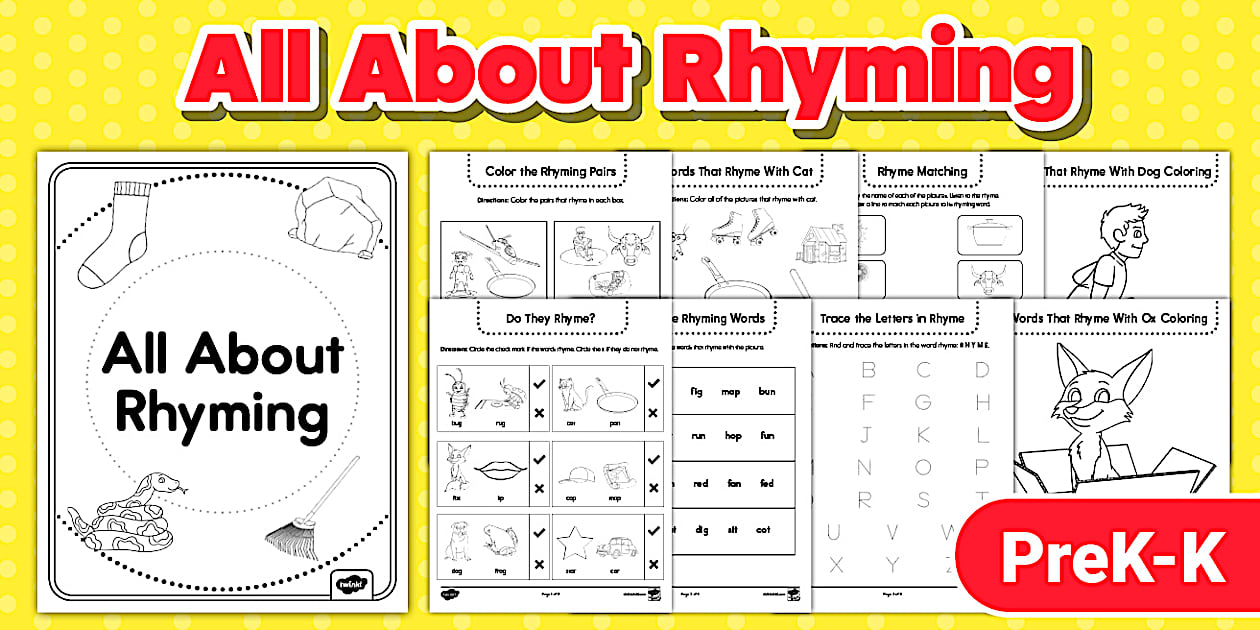 All About Rhyming Activity Booklet for PreK-K