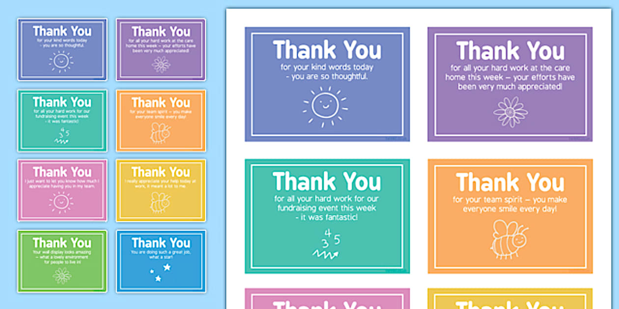 Editable Care Staff Thank You Notes (Hecho por educadores)