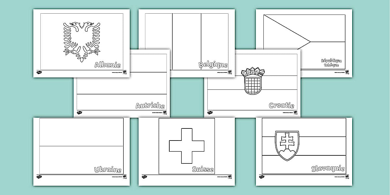 Drapeaux Des Pays Participant Aux Jeux Olympiques 2024 à Colorier