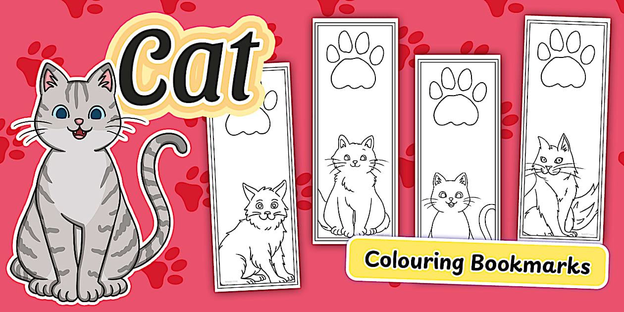 Cat Bookmarks to Colour - Colouring Bookmarks | Twinkl