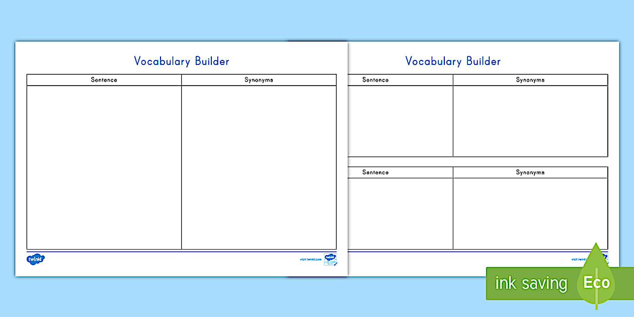 Vocabulary builder worksheet twinkl
